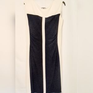 Chaps Women's Elegant Black and White Dress Size L